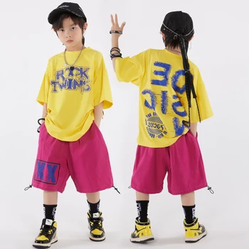 Новые детские танцевальные костюмы в стиле джаз-модерн для детей, свободная одежда в стиле Kpop Для мальчиков и девочек, одежда для танцев в стиле хип-хоп, одежда для выступлений DN15421