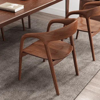 Обеденные стулья с подлокотниками из дерева в скандинавском минималистичном стиле, офисное кресло для отдыха высшего качества, гостиная в китайском стиле, дубовое кресло Cadeira