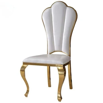 Обеденный стул из нержавеющей стали, Модные Металлические обеденные стулья для отелей, Современный домашний светильник, роскошное кресло для переговоров, мебель для гостиной