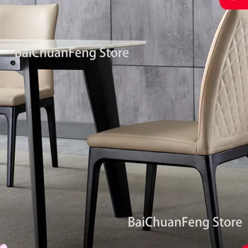 Обеденный стул со спинкой из массива дерева в скандинавском стиле, Мягкий Стул, Дизайнерский стул для ресторана, Современный Простой Обеденный Стул, Кухонная Мебель