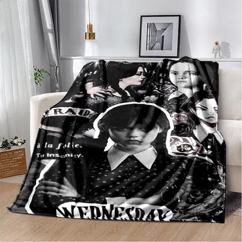 Одеяло для Хэллоуина Wednesday Addams Family Легкое удобное мягкое дышащее ультра теплое одеяло, постельное белье для путешествий