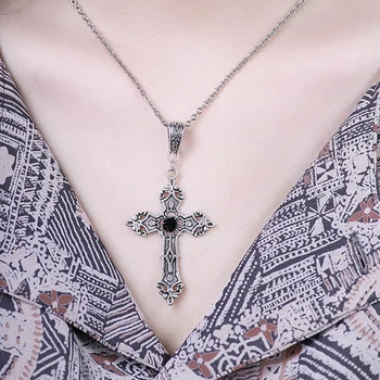 Ожерелье с Готическим Крестом, Ожерелье с Крестом, Ожерелье с Крестом для Женщин, Готическое ожерелье, Хэллоуин, Рождество, Новогодняя Готика