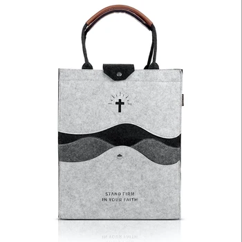 Оригинальная полая сумка из фетра с крестом через плечо, модная сумочка, удобная хозяйственная сумка для ручной переноски, христианский подарочный пакет
