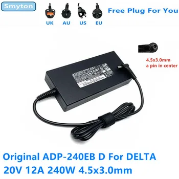 Оригинальное зарядное устройство с адаптером переменного тока мощностью 240 Вт для блока питания ноутбука DELTA ADP-240EB D 20V 12A мощностью 240 Вт 4,5x3,0 мм для ноутбука MSI