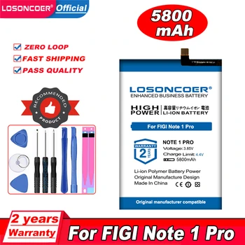 Оригинальный LOSONCOER 5800 мАч Для FIGI Note 1 Pro Аккумулятор Смартфона Мобильного Телефона Заменить Аккумулятор