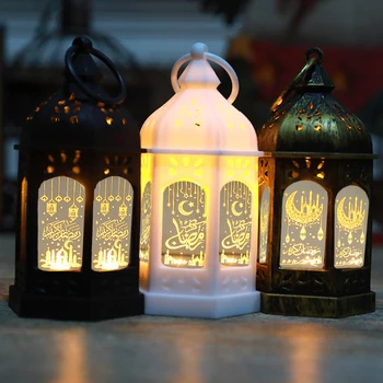 Осветительный орнамент ИД Мубарак, Портативный СВЕТОДИОДНЫЙ дворцовый фонарь, подвеска, исламский мусульманин, Гурбанг Рамадан Карим, Украшение для дома
