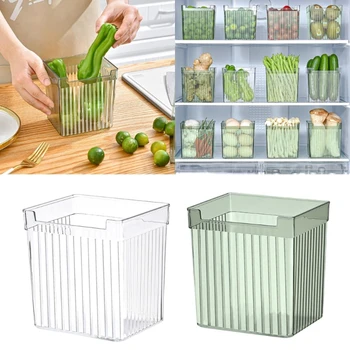 Пластиковый ящик-органайзер для холодильника, Квадратная кладовая, Органайзер для холодильника, Многофункциональная кухня, легкий контейнер для дропшиппинга