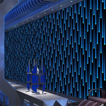 Пользовательские Светящиеся фоновые обои KTV Bar Box Room Tooling Mural Technology Sense Звездно-красные обои для домашнего декора 3D наклейки