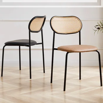 Садовый антиквариат, Обеденные стулья, компактные Черные Металлические ножки, Дизайнерский Ленивый стул для ожидания Silla, Удобная мебель для интерьера