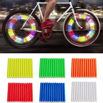 Светоотражающая наклейка на спицы велосипедных колес, прокладка для трубки, сигнальная лампа, сделай САМ 7,5 см, отражатель для велоспорта MTB, 1 пакет, 12шт