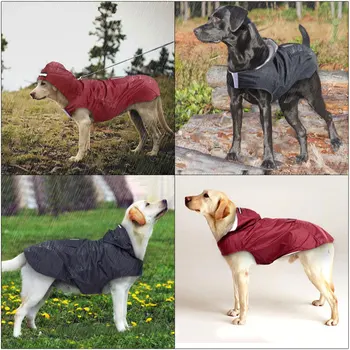 Светоотражающий дождевик для собак, водонепроницаемое упаковываемое дождевое пончо, куртка для собак среднего размера