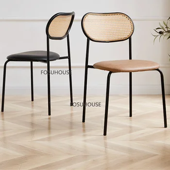 Скандинавские обеденные стулья из кованого железа для кухонной мебели, обеденные стулья со спинкой, простые стулья для отдыха, креативные обеденные стулья для ресторана
