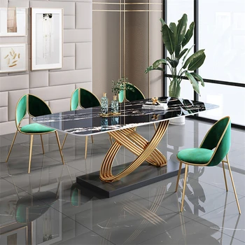 Скандинавский свет, Роскошные Обеденные столы из шифера, современный Простой Домашний Обеденный стол для небольшой квартиры, Дизайнерские Офисные столы для переговоров