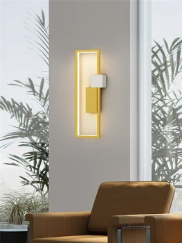 Скандинавский современный минималистичный настенный светильник LED Iron Art Настенные светильники для гостиной Прикроватная лампа для прохода по лестнице Кухонные лампы Внутреннее освещение