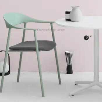 Скандинавский современный простой домашний обеденный стул Кафе, магазин чая с молоком, офис продаж, кресло для переговоров, офисное кресло