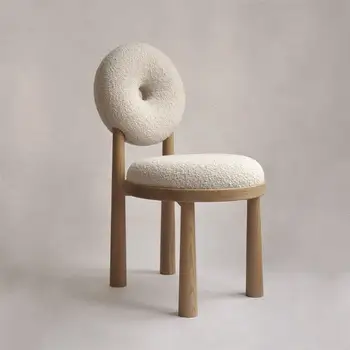 Скандинавское дизайнерское кресло для макияжа, Роскошное кресло для гостиной, Кашемировые кресла для отдыха, обеденные стулья со спинкой в виде пончика