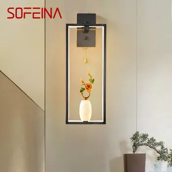 Современный настенный светильник SOFEINA, Винтажная латунь, креативный дизайн, декор в виде нефритовой вазы, бра, светодиодная лампа для дома, гостиной, спальни