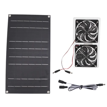 Солнечный вытяжной вентилятор, прочный комплект вентиляторов на солнечной панели из АБС, двойные вентиляторы для концентратора