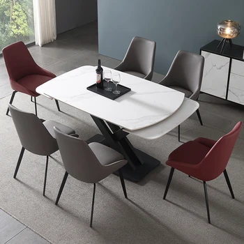 Сочетание света и роскоши обеденные столы и стулья rockboard современный простой функциональный двухтактный телескопический складной стол