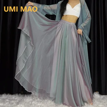 Танцевальное платье UMI MAO в китайском стиле, Летнее платье в этническом стиле, Струящаяся юбка-качели на сцене, Элегантная Женская мода Y2K для женщин