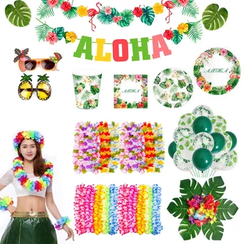 Украшение для Тропической Гавайской вечеринки Принадлежности для Гавайской вечеринки Flamingo Decor Luau Аксессуары для свадьбы, Дня рождения Aloha