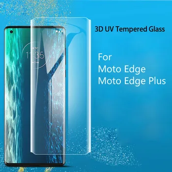 УФ-жидкое покрытие JGKK с полным клеем для Motorola Edge + защитная пленка для экрана, 3D изогнутое ультра прозрачное закаленное стекло для Moto Edge Plus