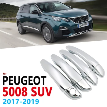 Хромированная отделка ручек для внедорожника Peugeot 5008 MK2 2017 2018 2019, Автомобильные Аксессуары Handel, Наклейки для автостайлинга