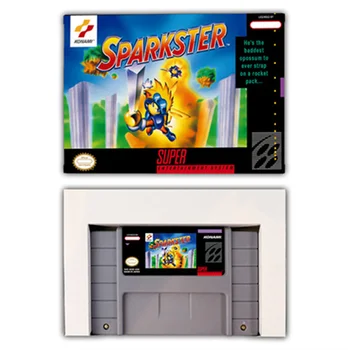Экшн-игра для Sparkster- Игровой картридж с коробкой для 16-битной консоли SNES американской версии NTSC