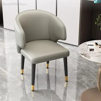 Эргономичные Роскошные Обеденные стулья для гостиной Удобное Кожаное кресло Дизайн ресторана Cadeira Итальянская мебель GXR45XP